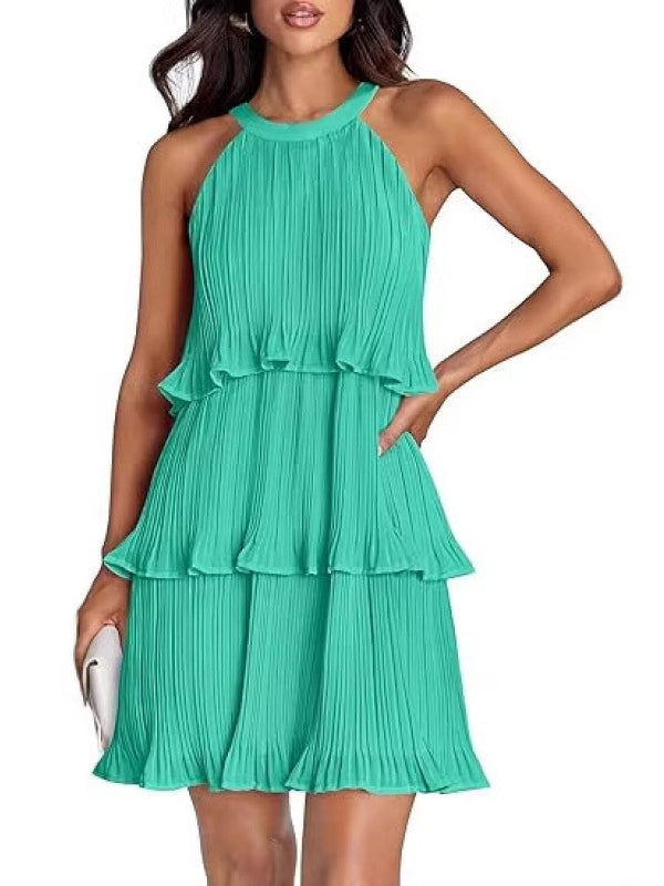 Tiered Chiffon Pleated Mini Cocktail Dresses