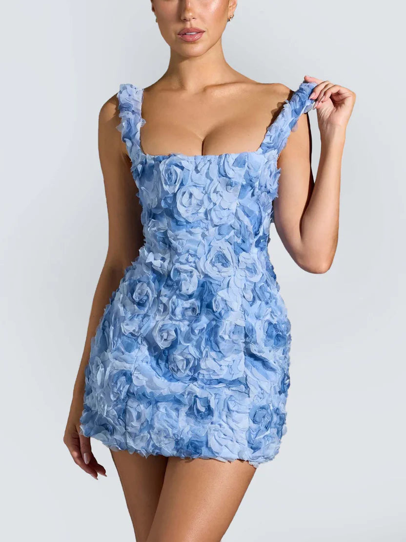 3D Floral Mini Dress
