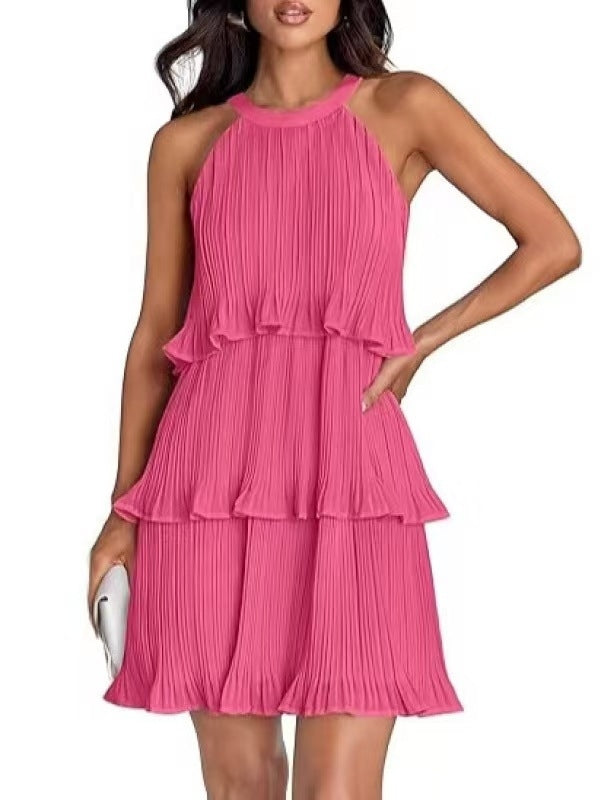 Tiered Chiffon Pleated Mini Cocktail Dresses