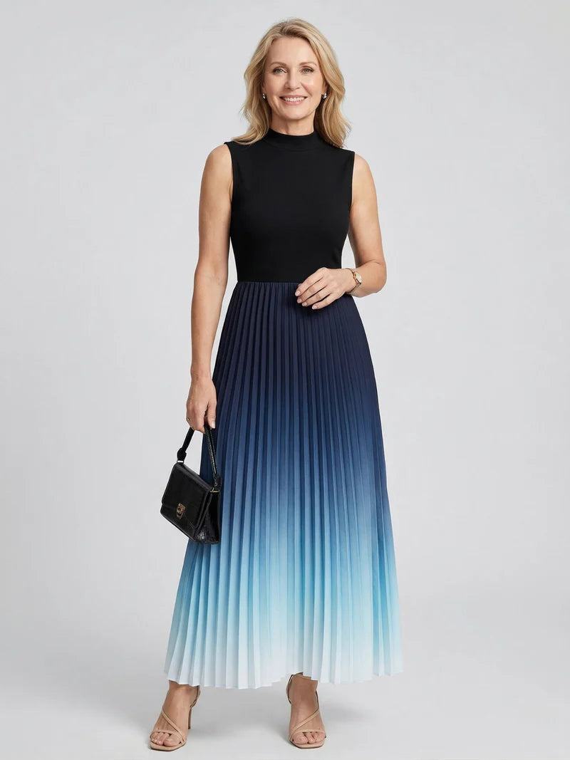 Round Neck Sleeveless Gradient Dress