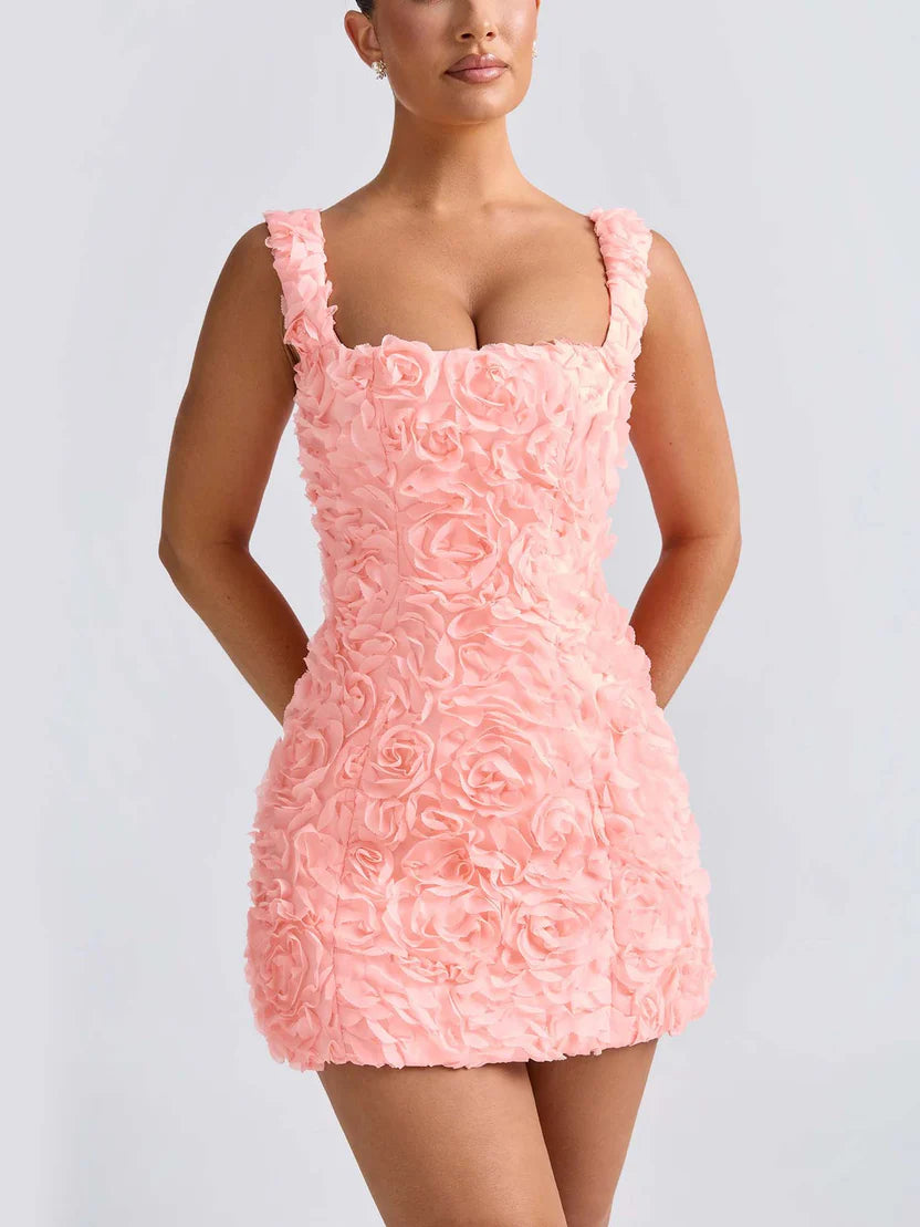 3D Floral Mini Dress