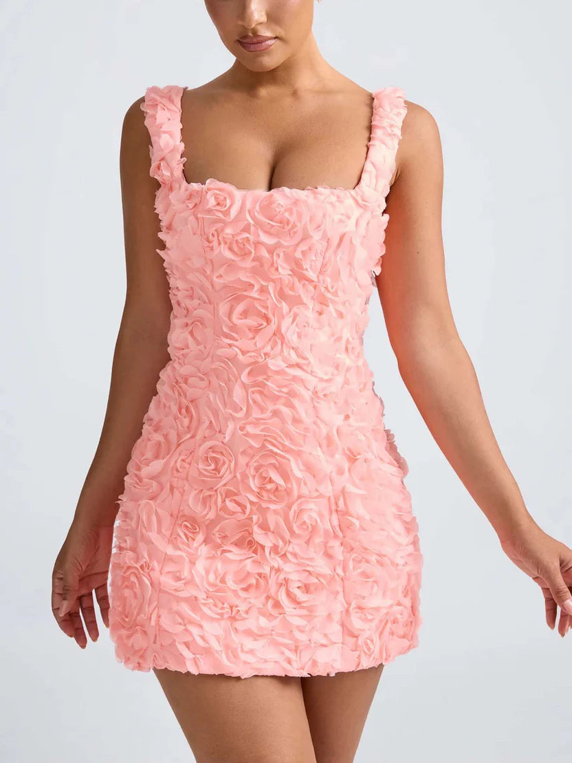 3D Floral Mini Dress