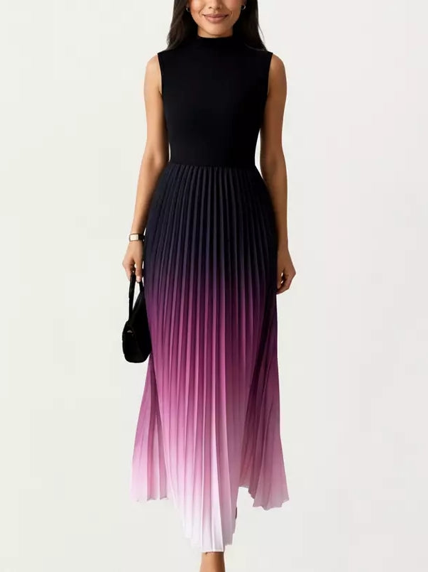 Round Neck Sleeveless Gradient Dress