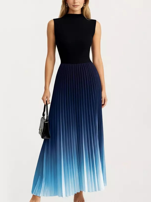 Round Neck Sleeveless Gradient Dress