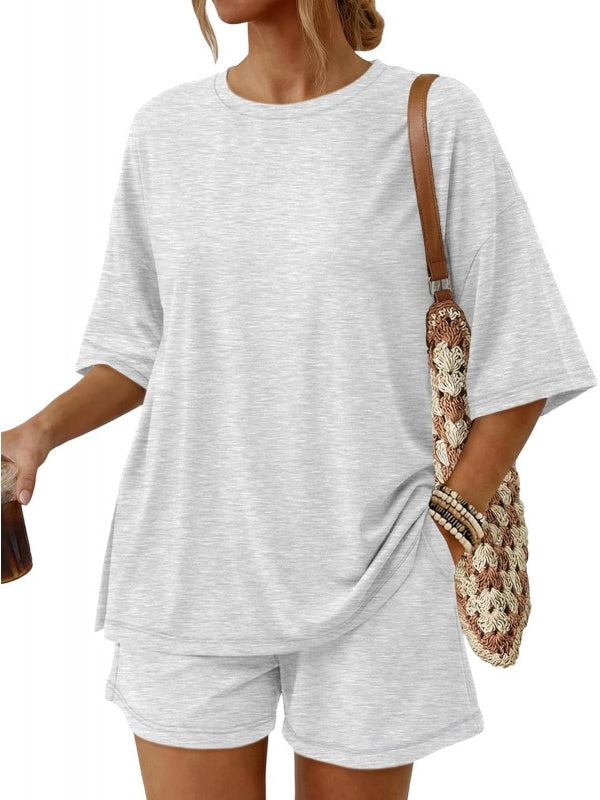 2 Piece Summer Set Oversized Top & Loose Fit Shorts with Pockets