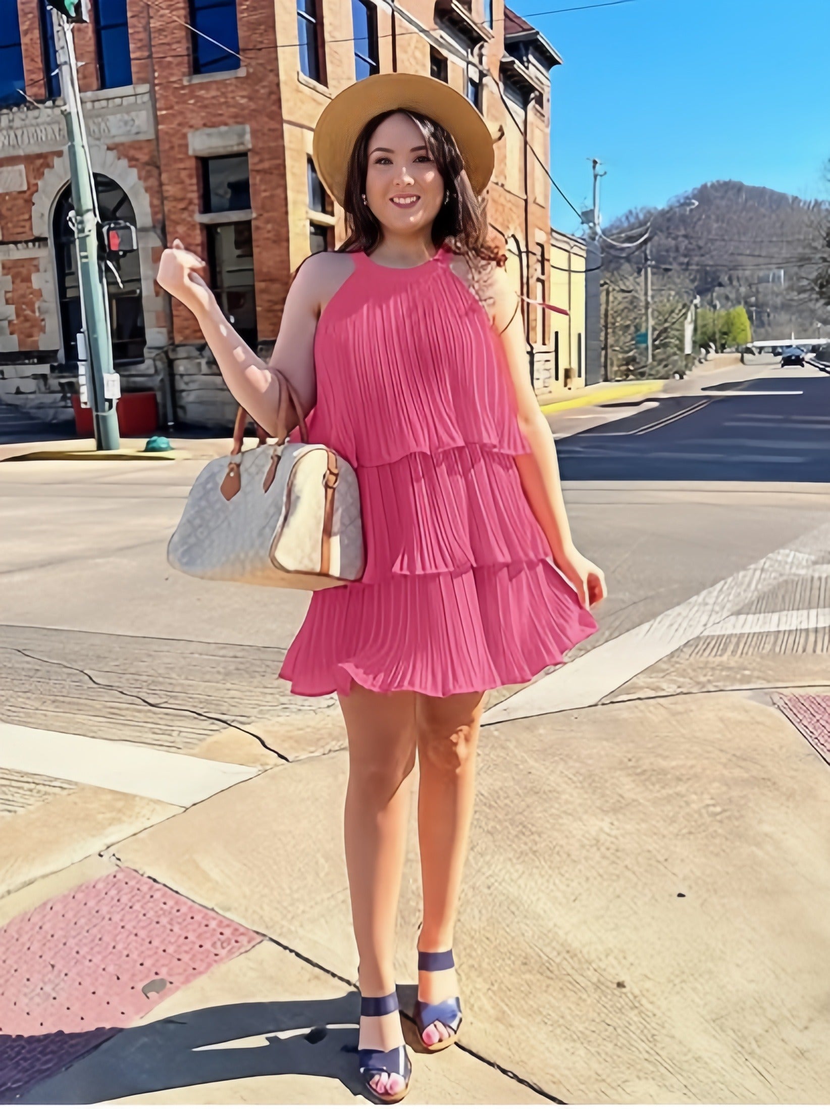 Tiered Chiffon Pleated Mini Cocktail Dresses