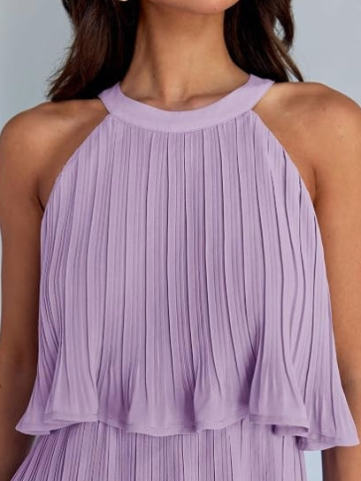 Tiered Chiffon Pleated Mini Cocktail Dresses